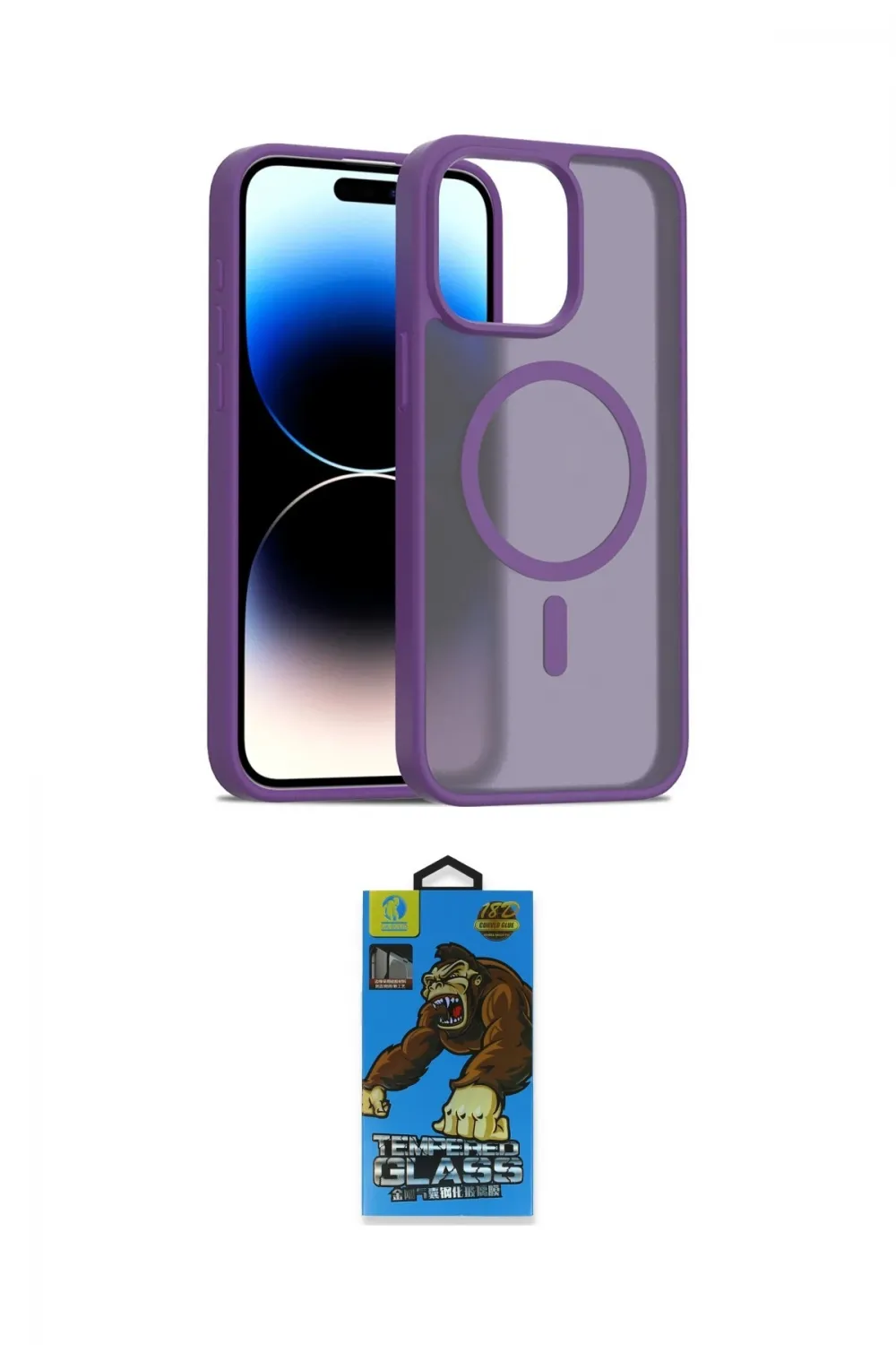 ieg™ iPhone 14 Pro Max Kılıf Siluet Minimal Prime - Siyah 18D Cam Ekran Koruyucu