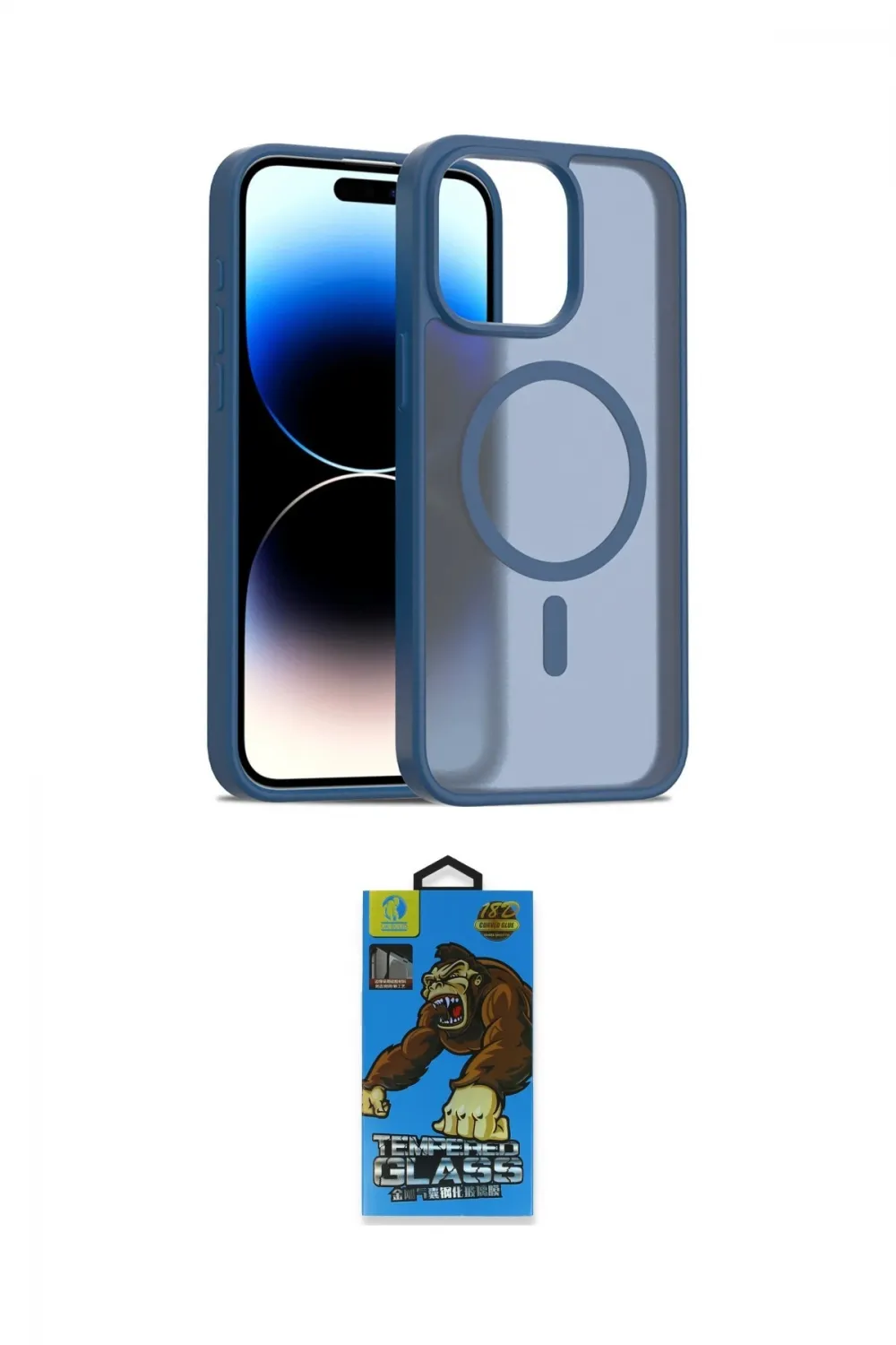 ieg™ iPhone 14 Pro Max Kılıf Siluet Minimal Prime - Siyah 18D Cam Ekran Koruyucu