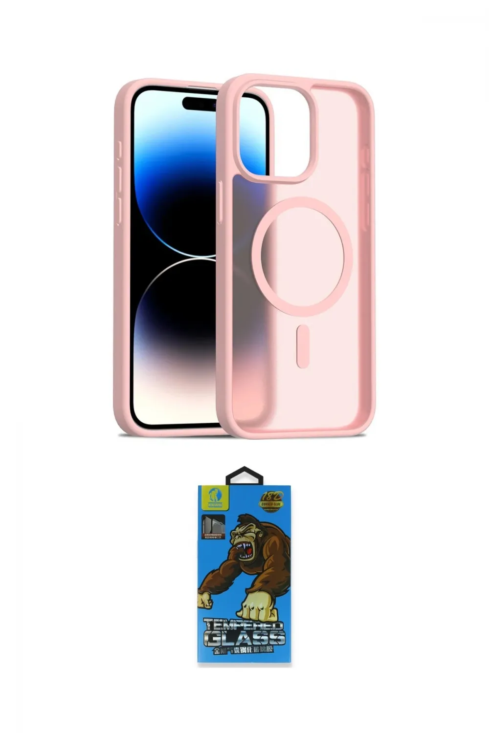 ieg™ iPhone 14 Pro Max Kılıf Siluet Minimal Prime - Siyah 18D Cam Ekran Koruyucu