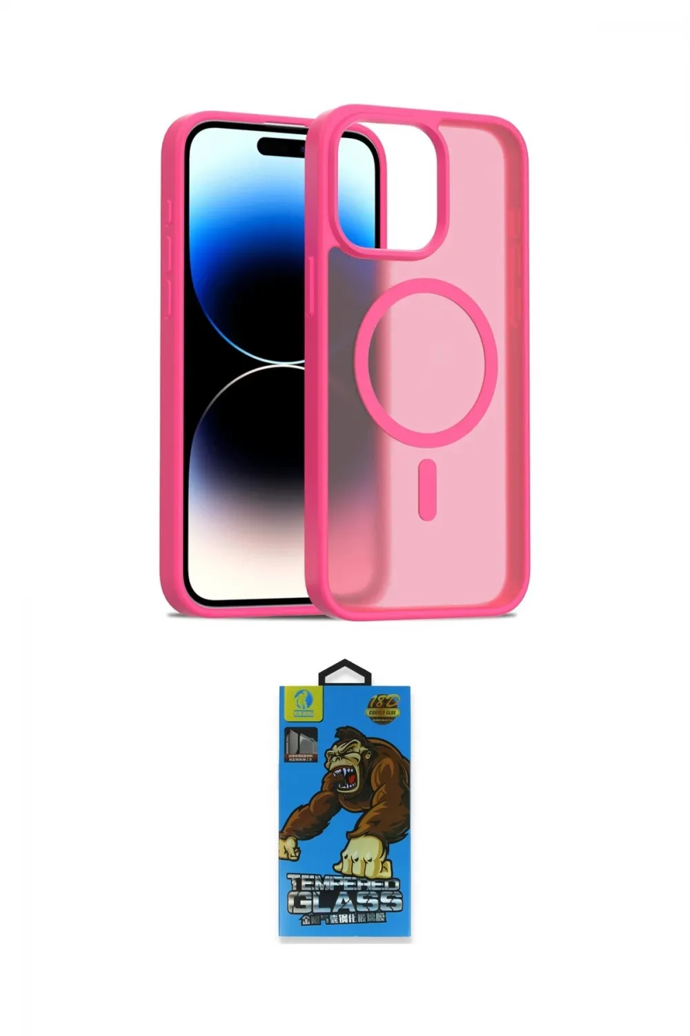 ieg™ iPhone 14 Pro Max Kılıf Siluet Minimal Prime - Siyah 18D Cam Ekran Koruyucu