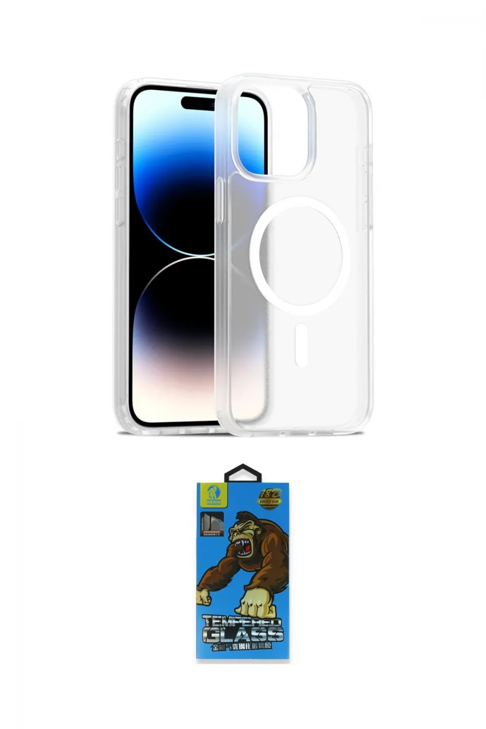 ieg™ iPhone 14 Pro Max Kılıf Siluet Minimal Prime - Siyah 18D Cam Ekran Koruyucu