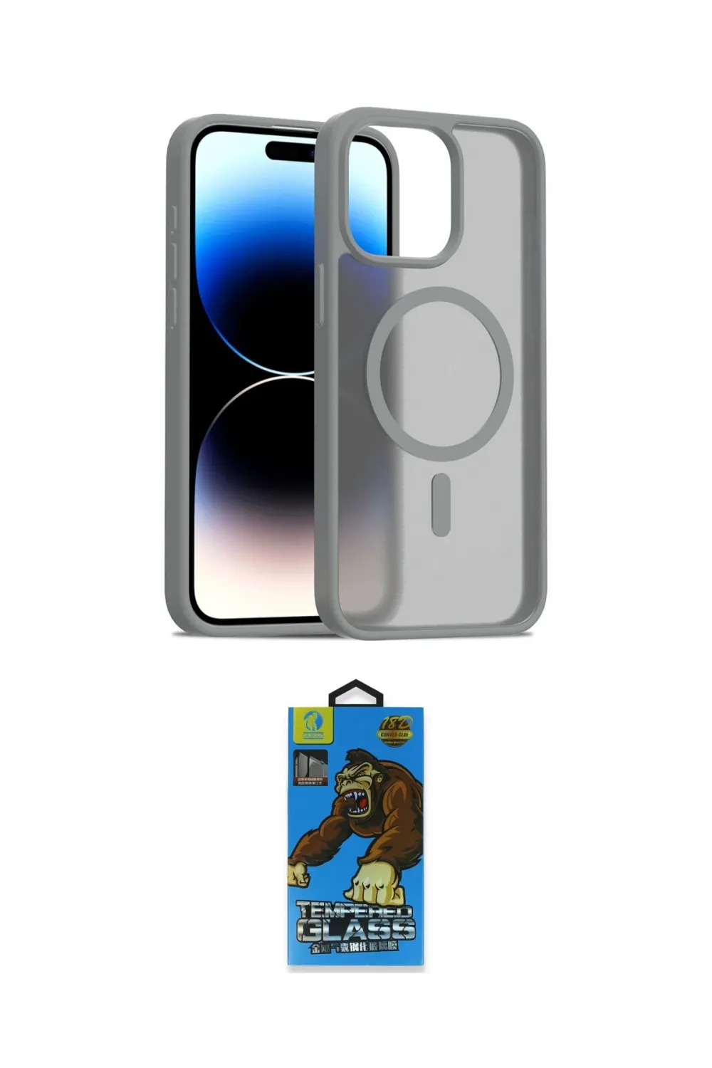 ieg™ iPhone 14 Pro Max Kılıf Siluet Minimal Prime - Siyah 18D Cam Ekran Koruyucu