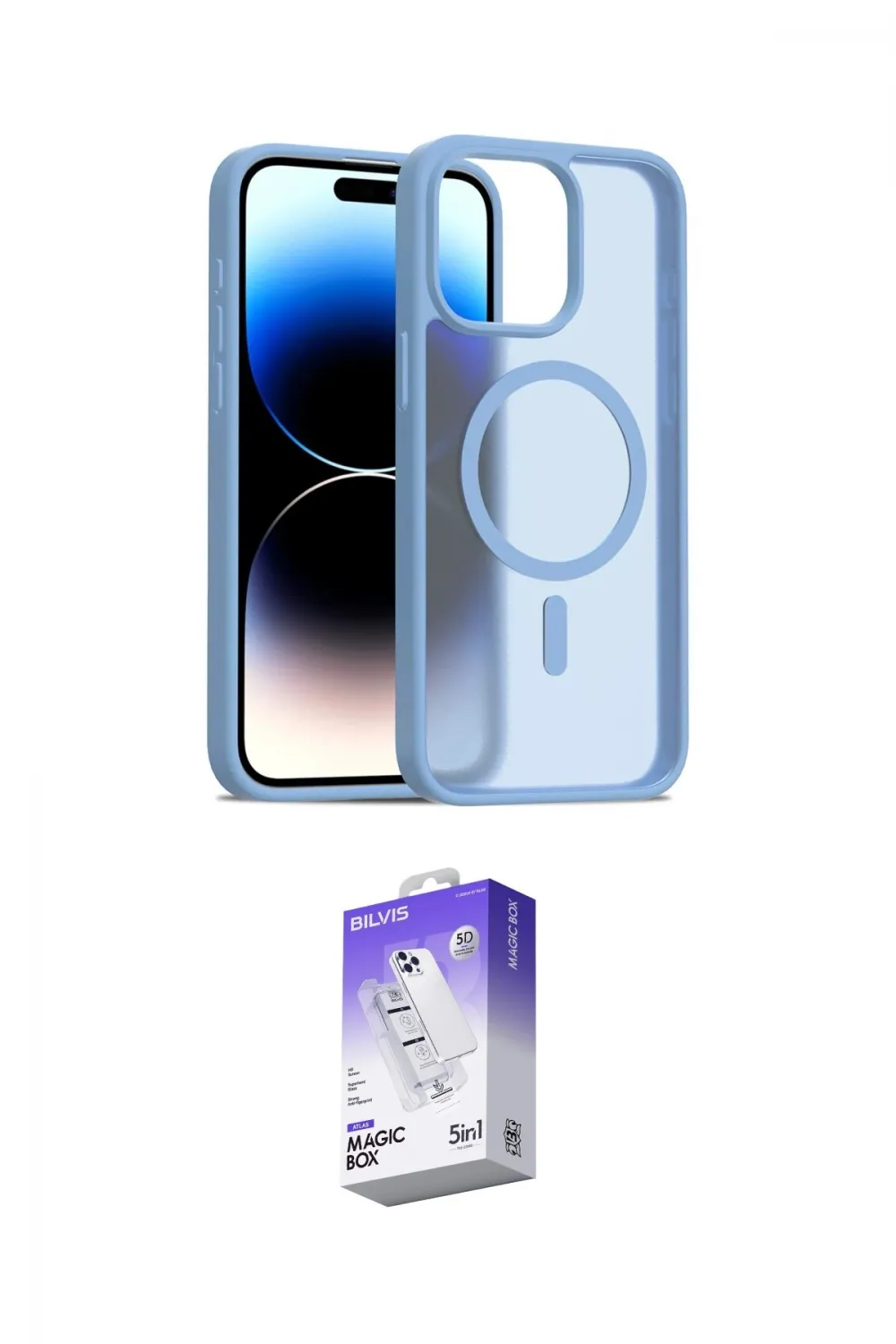 ieg™ iPhone 14 Pro Max Kılıf Siluet Minimal Prime - Siyah Bilvis 5in1 3D Magic Cam Ekran Koruyucu