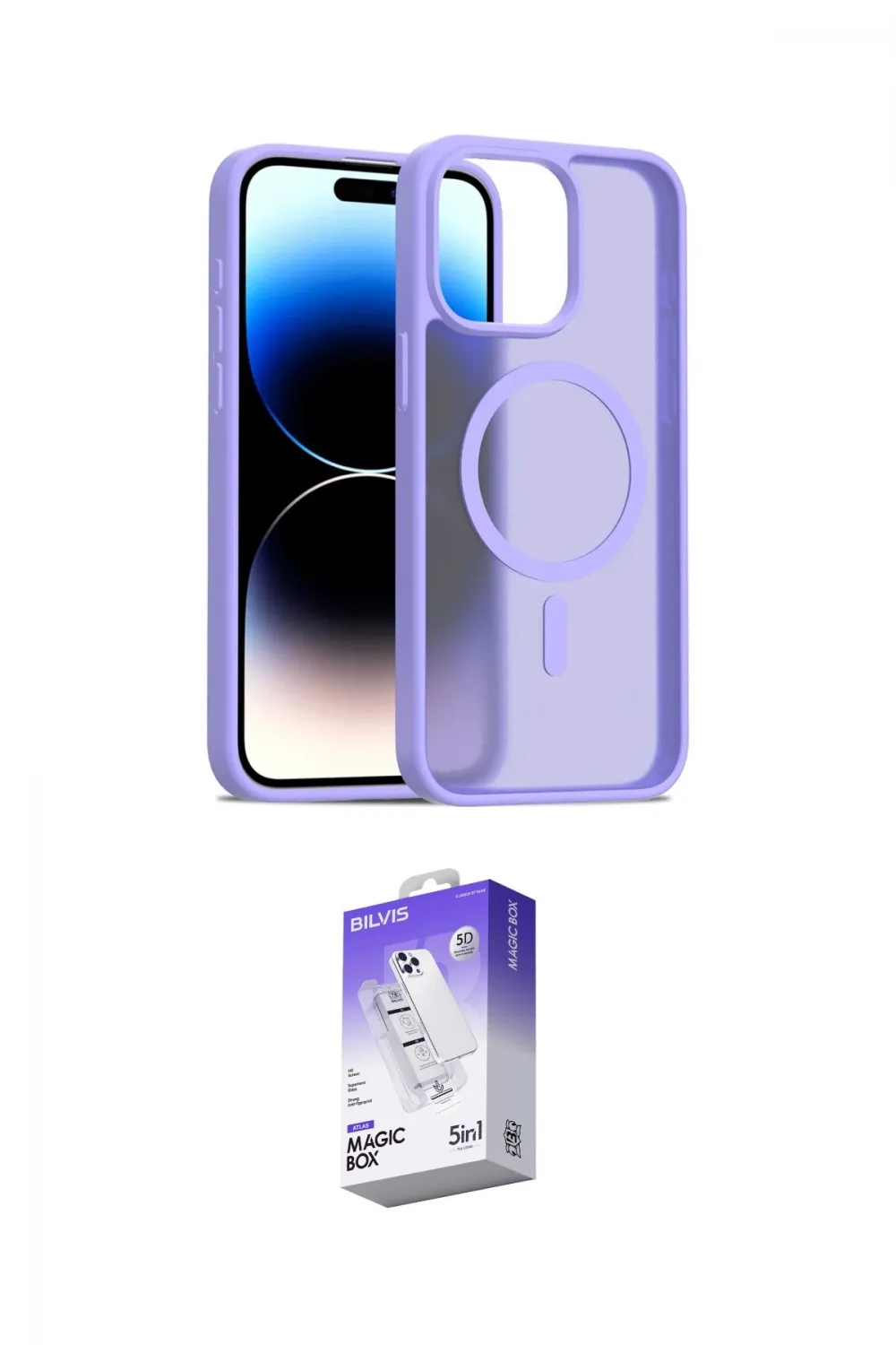 ieg™ iPhone 14 Pro Max Kılıf Siluet Minimal Prime - Siyah Bilvis 5in1 3D Magic Cam Ekran Koruyucu