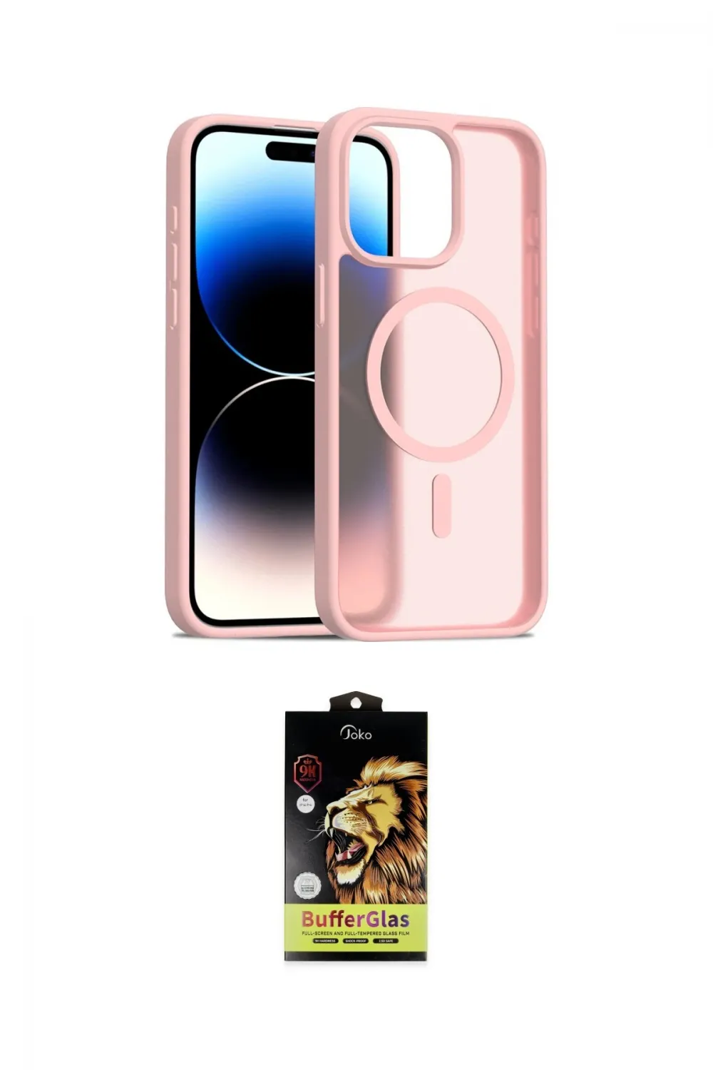 ieg™ iPhone 14 Pro Max Kılıf Siluet Minimal Prime - Siyah Buffer Cam Ekran Koruyucu