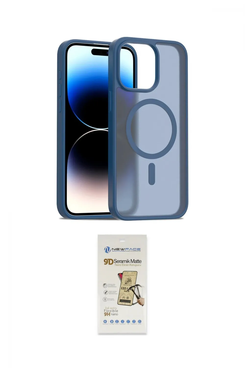 ieg™ iPhone 14 Pro Max Kılıf Siluet Minimal Prime - Siyah Mat Seramik Nano Ekran Koruyucu