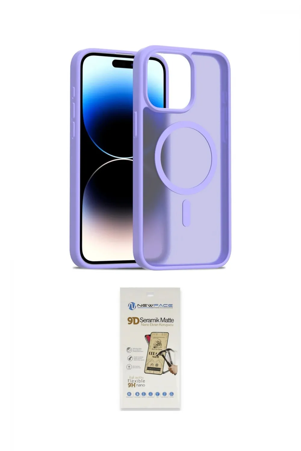 ieg™ iPhone 14 Pro Max Kılıf Siluet Minimal Prime - Siyah Mat Seramik Nano Ekran Koruyucu