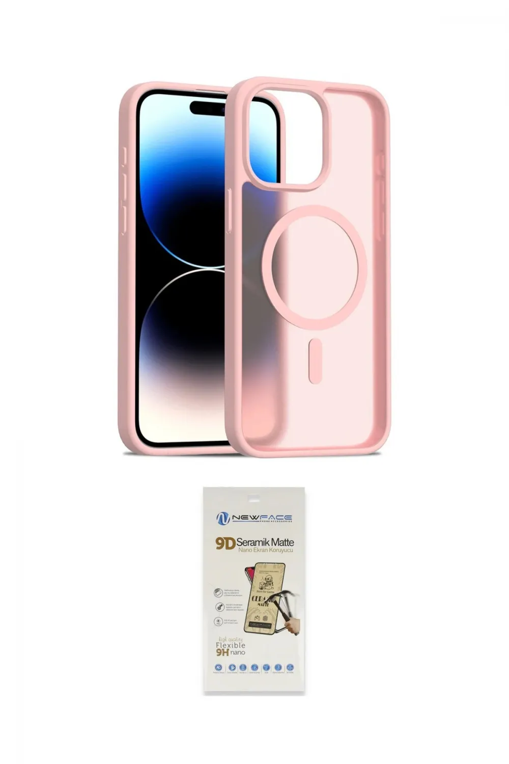 ieg™ iPhone 14 Pro Max Kılıf Siluet Minimal Prime - Siyah Mat Seramik Nano Ekran Koruyucu