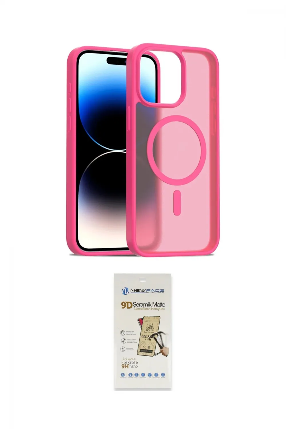 ieg™ iPhone 14 Pro Max Kılıf Siluet Minimal Prime - Siyah Mat Seramik Nano Ekran Koruyucu