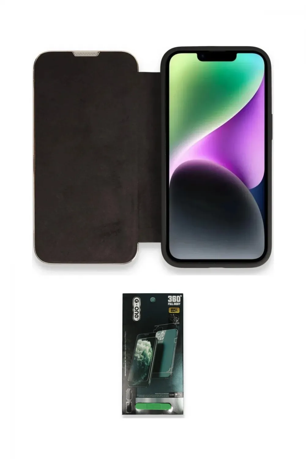 ieg™ iPhone 14 Pro Max Kılıf Siluet Minimal Serisi - Şeffaf 360 Full Body Arka Koruyucu
