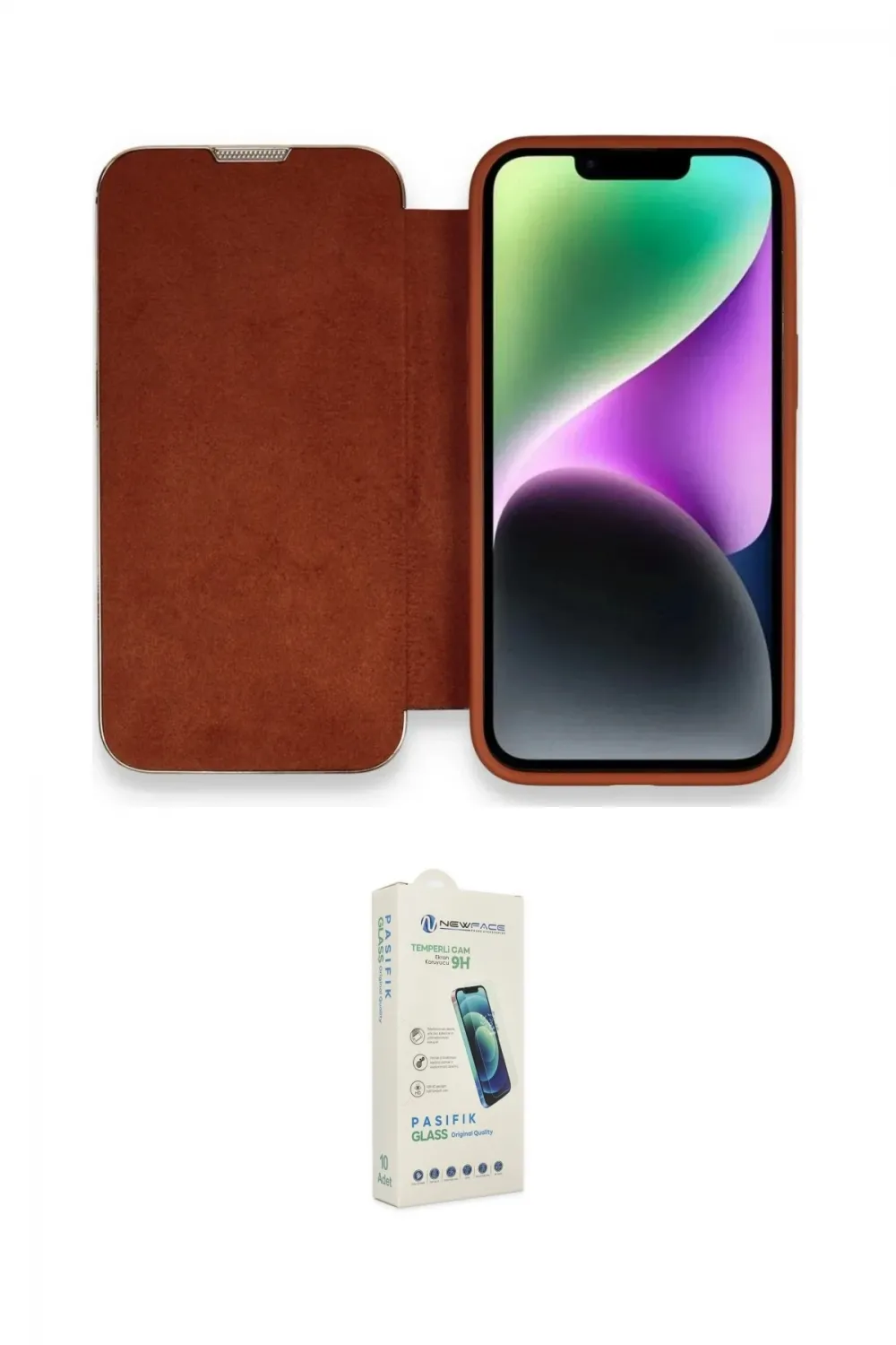 ieg™ iPhone 14 Pro Max Kılıf Siluet Minimal Serisi - Şeffaf Pasifik Cam Ekran Koruyucu