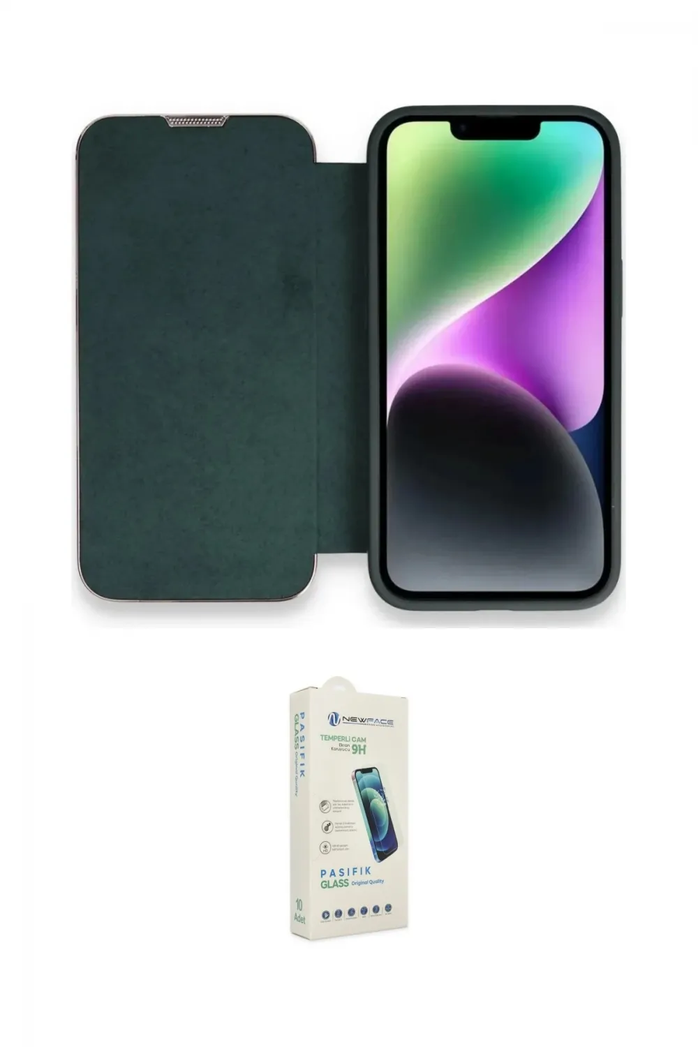ieg™ iPhone 14 Pro Max Kılıf Siluet Minimal Serisi - Şeffaf Pasifik Cam Ekran Koruyucu