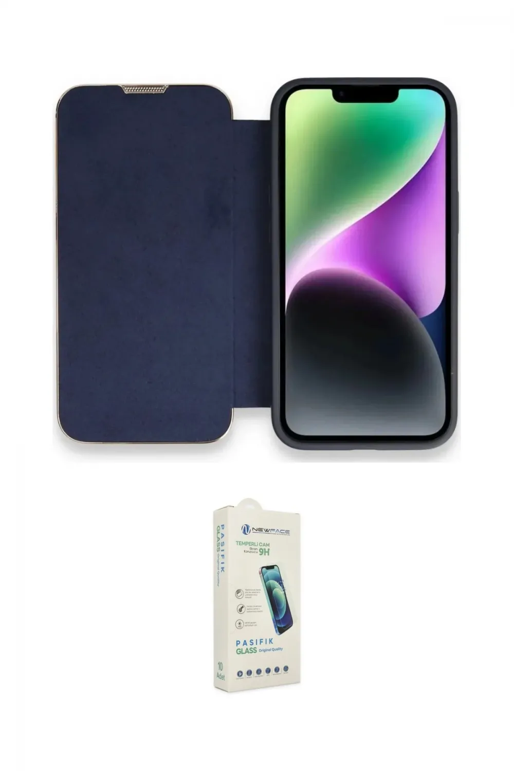 ieg™ iPhone 14 Pro Max Kılıf Siluet Minimal Serisi - Şeffaf Pasifik Cam Ekran Koruyucu