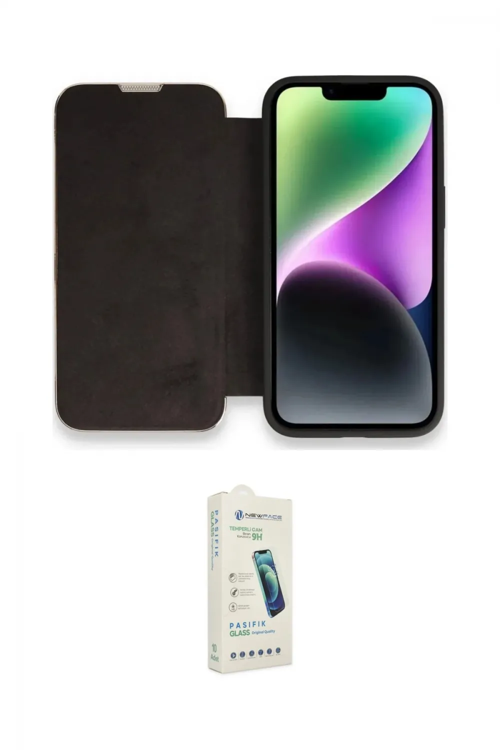 ieg™ iPhone 14 Pro Max Kılıf Siluet Minimal Serisi - Şeffaf Pasifik Cam Ekran Koruyucu
