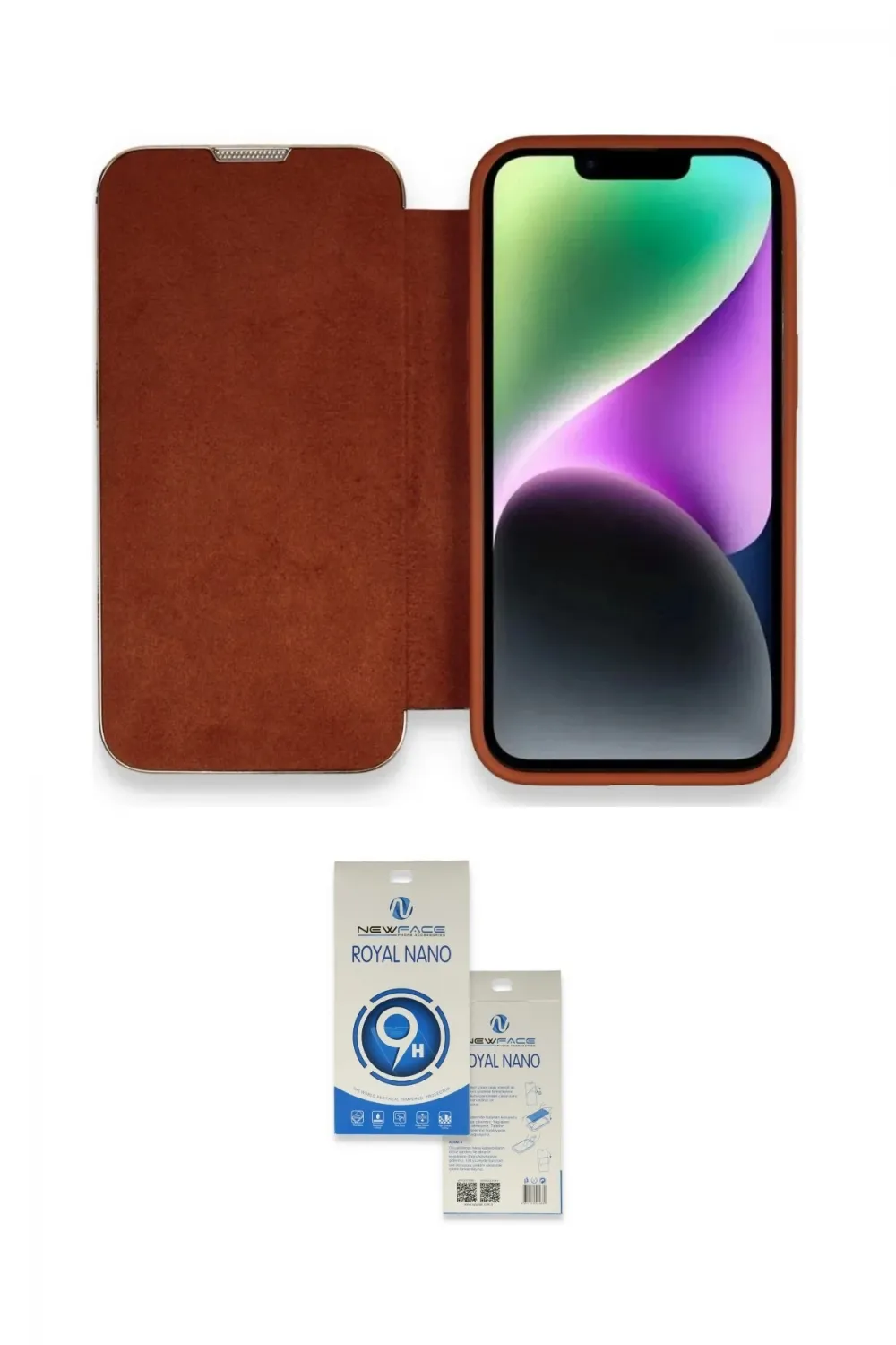ieg™ iPhone 14 Pro Max Kılıf Siluet Minimal Serisi - Şeffaf Royal Nano Ekran Koruyucu