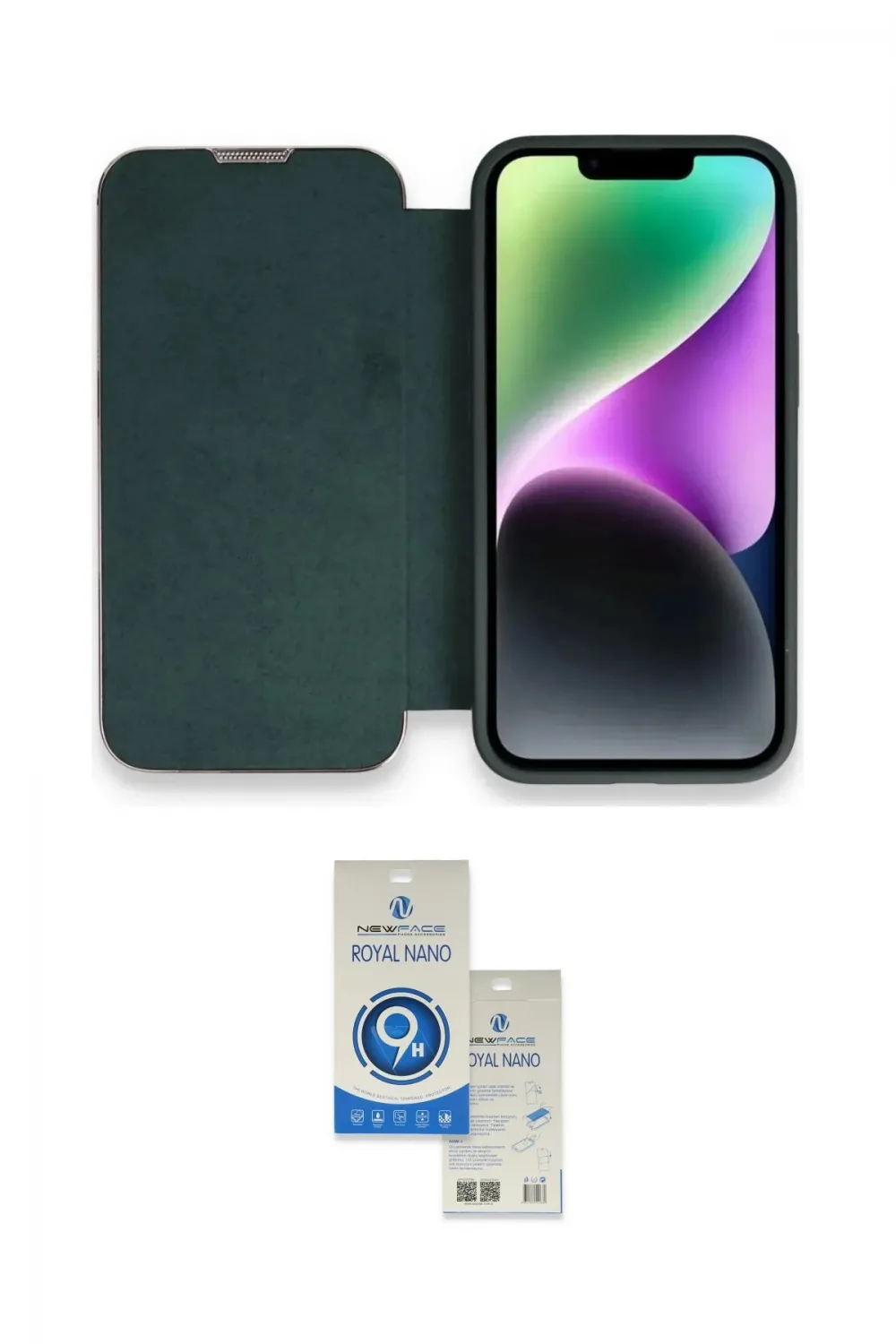ieg™ iPhone 14 Pro Max Kılıf Siluet Minimal Serisi - Şeffaf Royal Nano Ekran Koruyucu