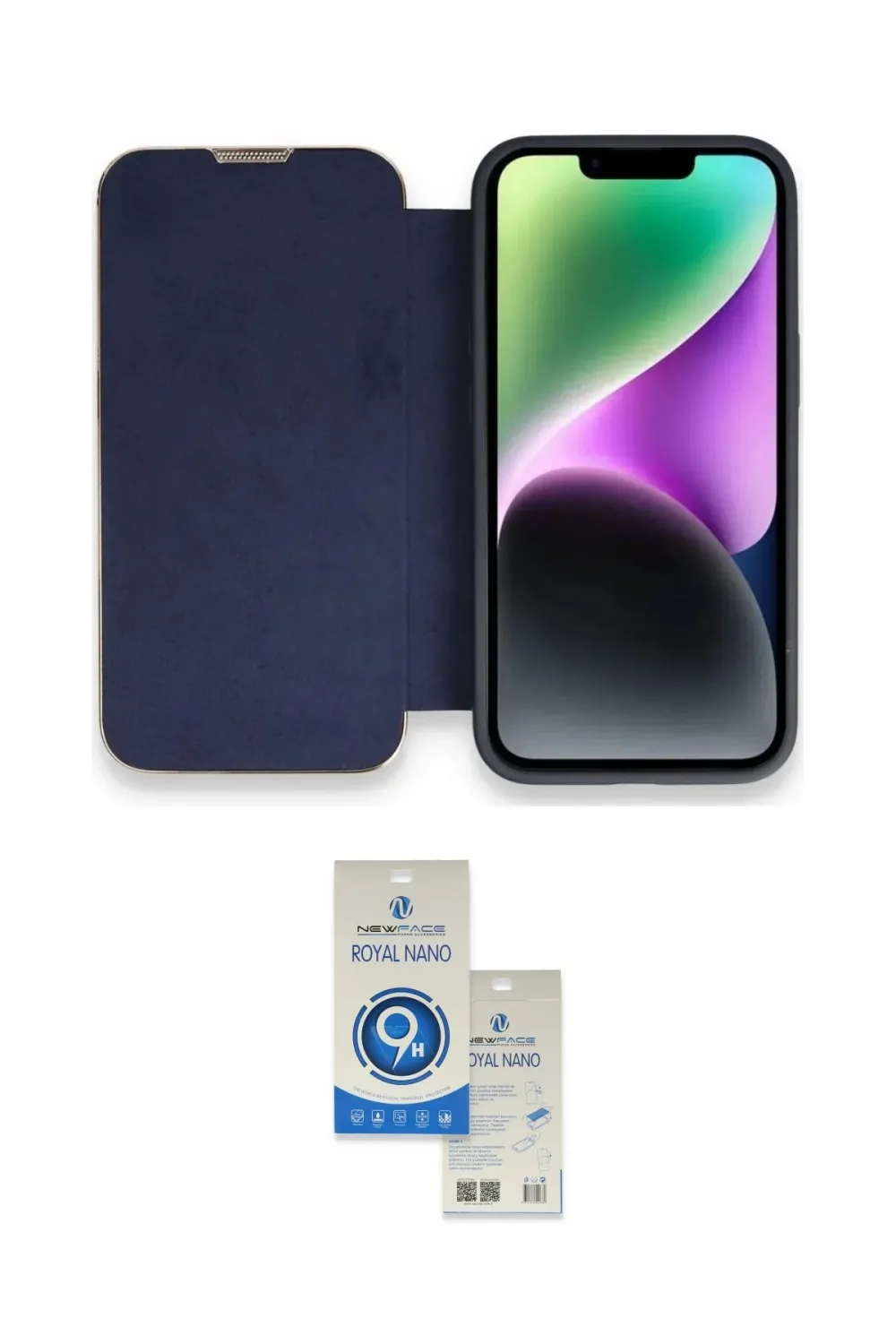 ieg™ iPhone 14 Pro Max Kılıf Siluet Minimal Serisi - Şeffaf Royal Nano Ekran Koruyucu