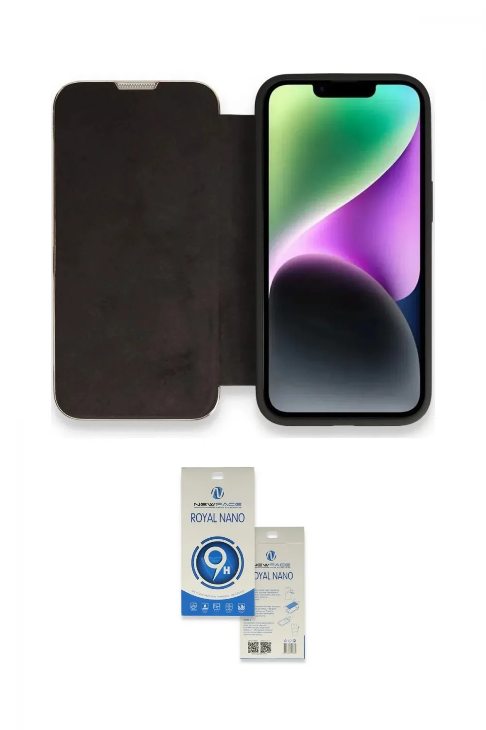 ieg™ iPhone 14 Pro Max Kılıf Siluet Minimal Serisi - Şeffaf Royal Nano Ekran Koruyucu