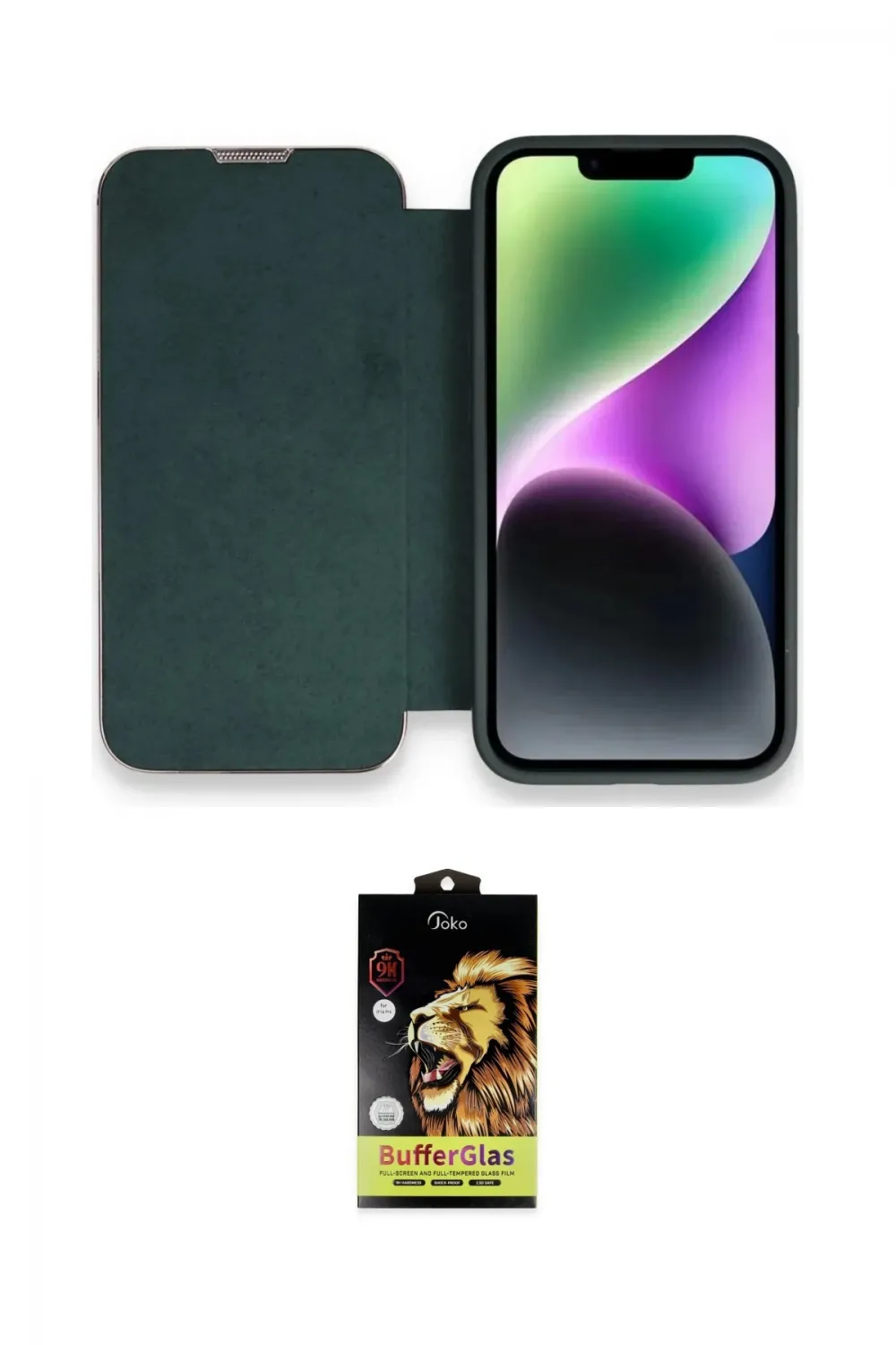 ieg™ iPhone 14 Pro Max Kılıf Siluet Minimal Serisi - Siyah Buffer Cam Ekran Koruyucu