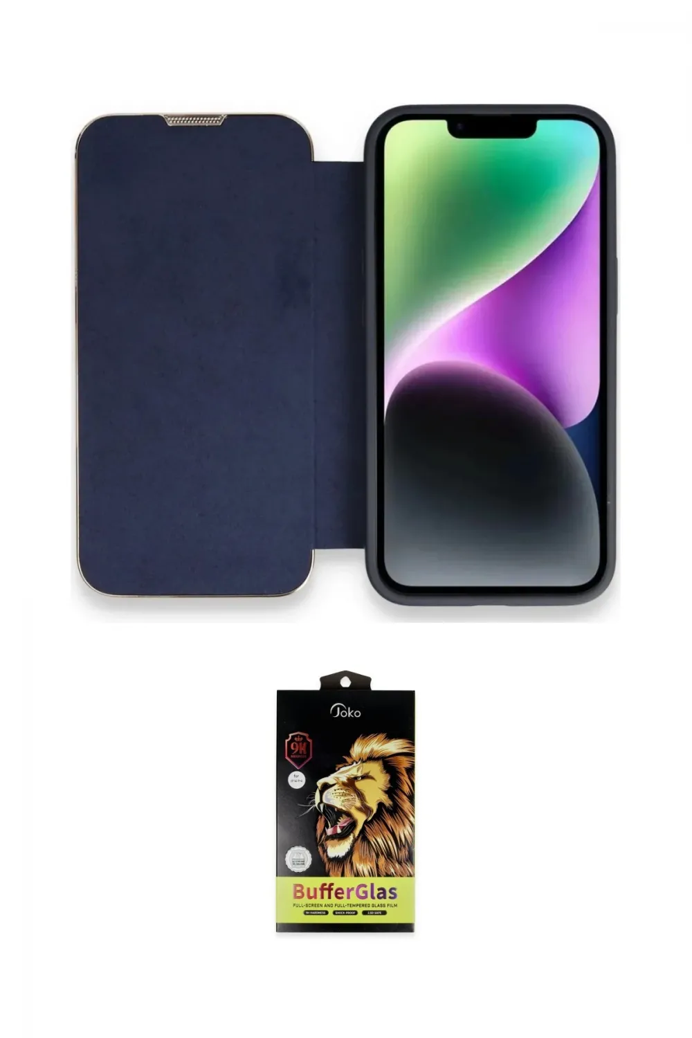 ieg™ iPhone 14 Pro Max Kılıf Siluet Minimal Serisi - Siyah Buffer Cam Ekran Koruyucu