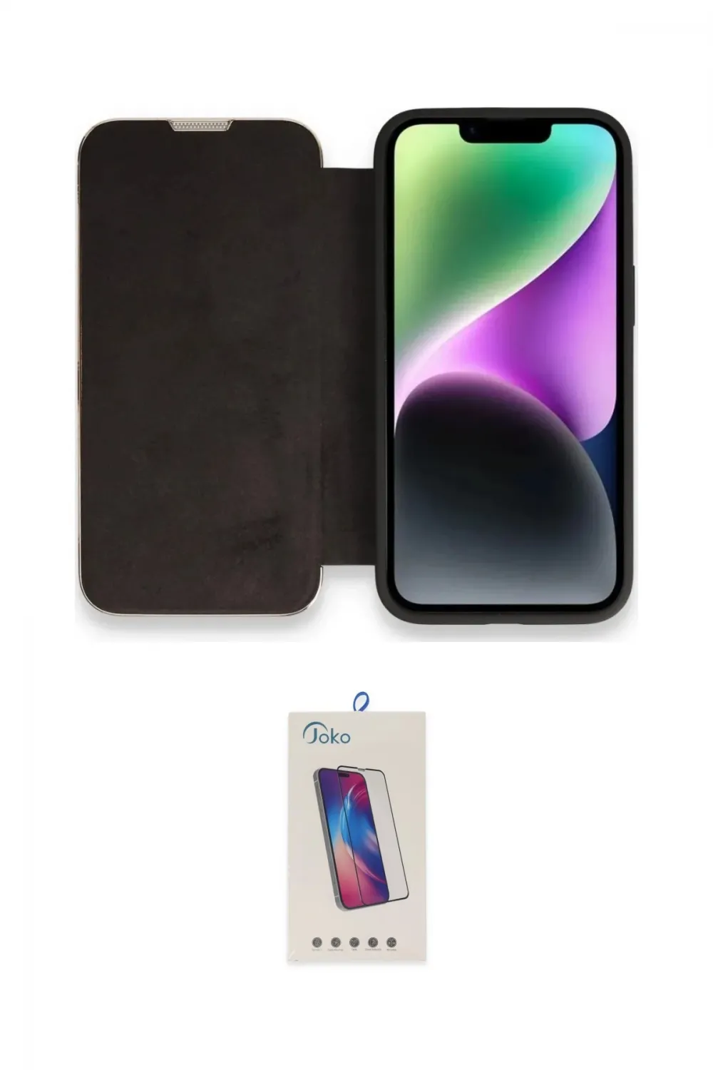 ieg™ iPhone 14 Pro Max Kılıf Siluet Minimal Serisi - Siyah Joko 5D Cam
