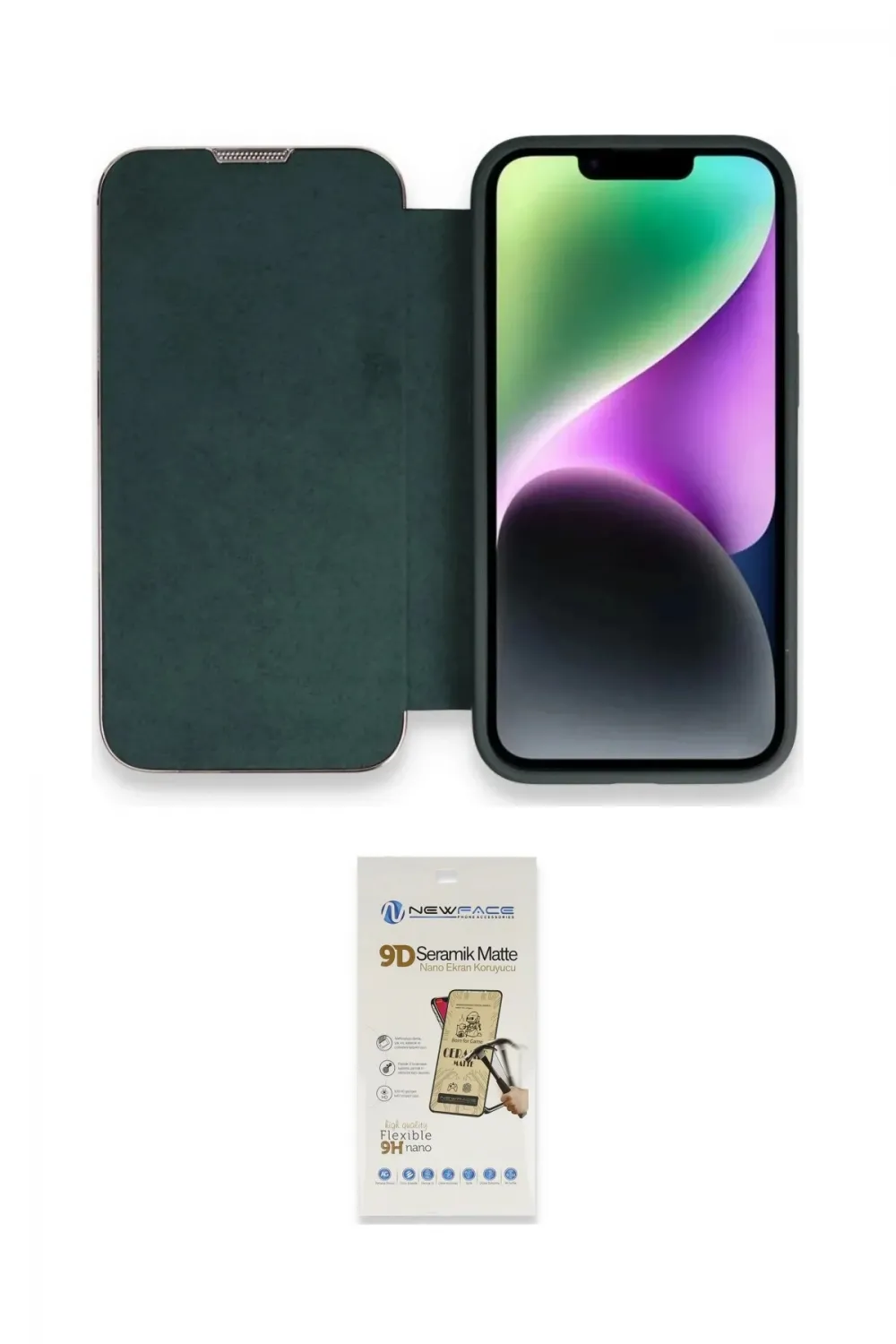 ieg™ iPhone 14 Pro Max Kılıf Siluet Minimal Serisi - Siyah Mat Seramik Nano Ekran Koruyucu