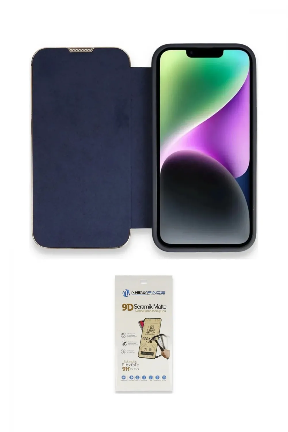 ieg™ iPhone 14 Pro Max Kılıf Siluet Minimal Serisi - Siyah Mat Seramik Nano Ekran Koruyucu