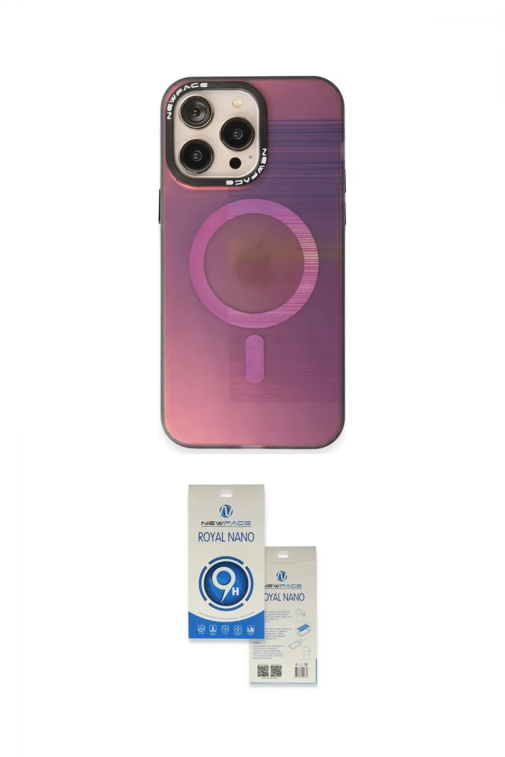 ieg™ iPhone 14 Pro Max Kılıf Siluet Modern Koleksiyonu - Şeffaf Royal Nano Ekran Koruyucu