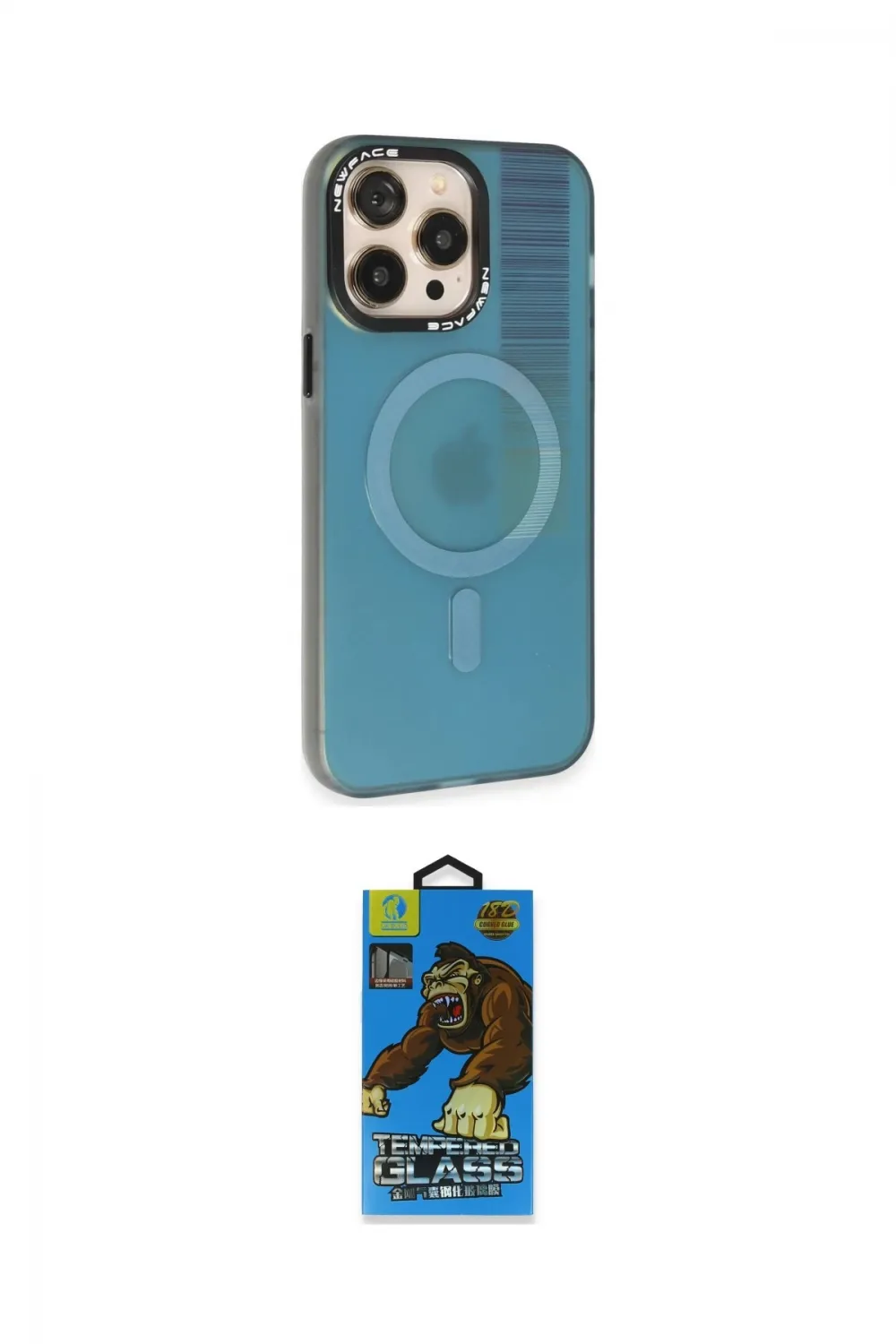 ieg™ iPhone 14 Pro Max Kılıf Siluet Modern Koleksiyonu - Siyah 18D Cam Ekran Koruyucu