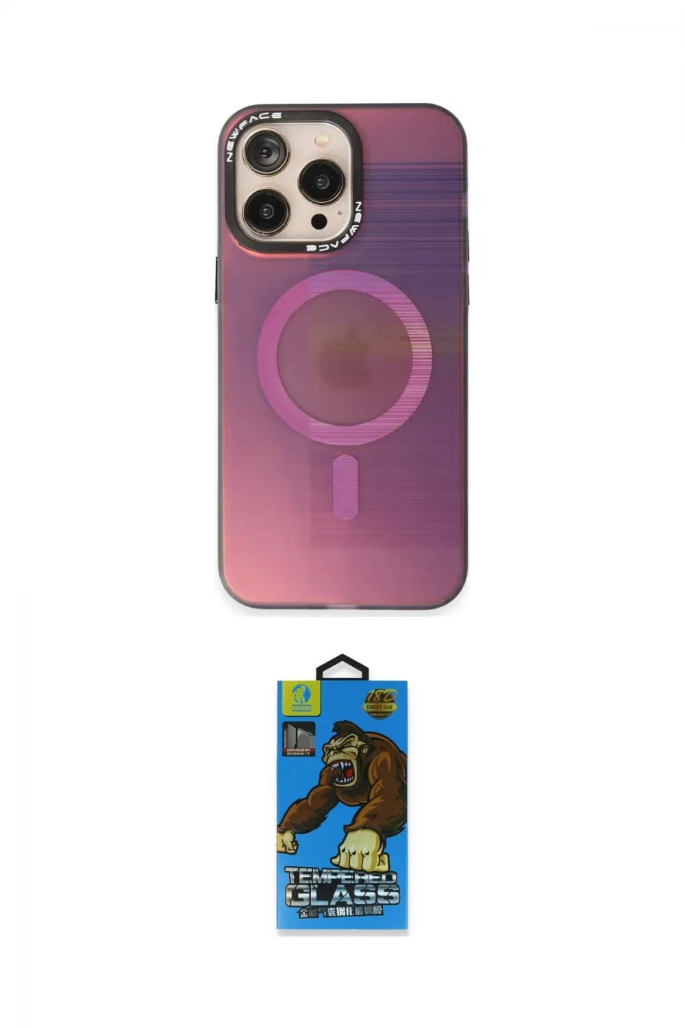 ieg™ iPhone 14 Pro Max Kılıf Siluet Modern Koleksiyonu - Siyah 18D Cam Ekran Koruyucu
