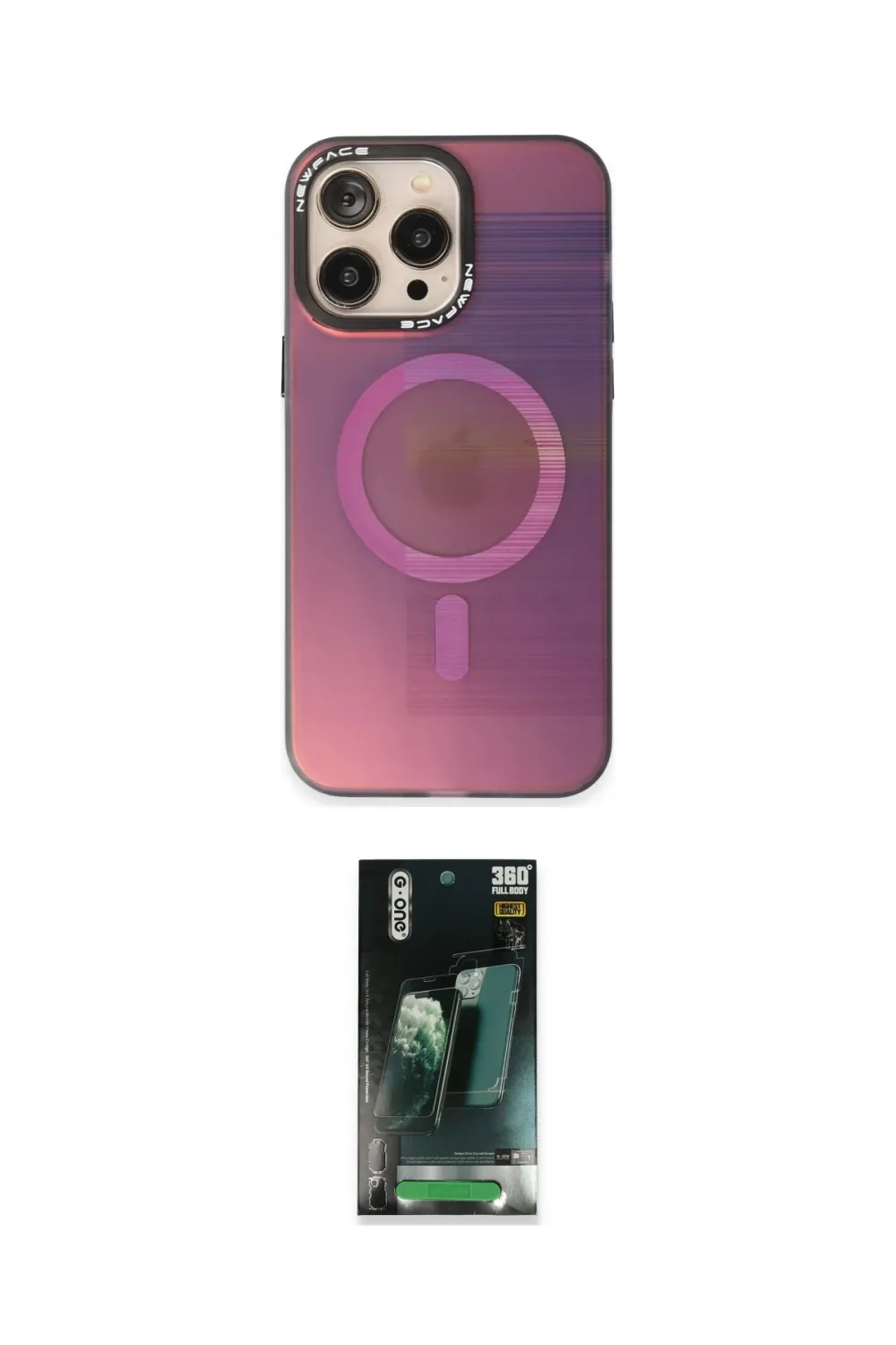 ieg™ iPhone 14 Pro Max Kılıf Siluet Modern Koleksiyonu - Siyah 360 Mat Full Body Arka Koruyucu