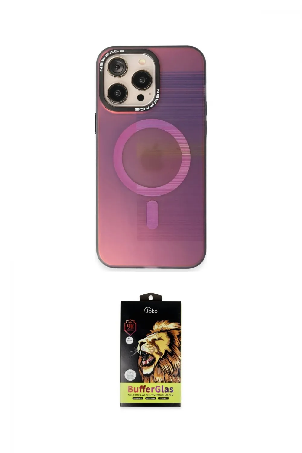 ieg™ iPhone 14 Pro Max Kılıf Siluet Modern Koleksiyonu - Siyah Buffer Cam Ekran Koruyucu