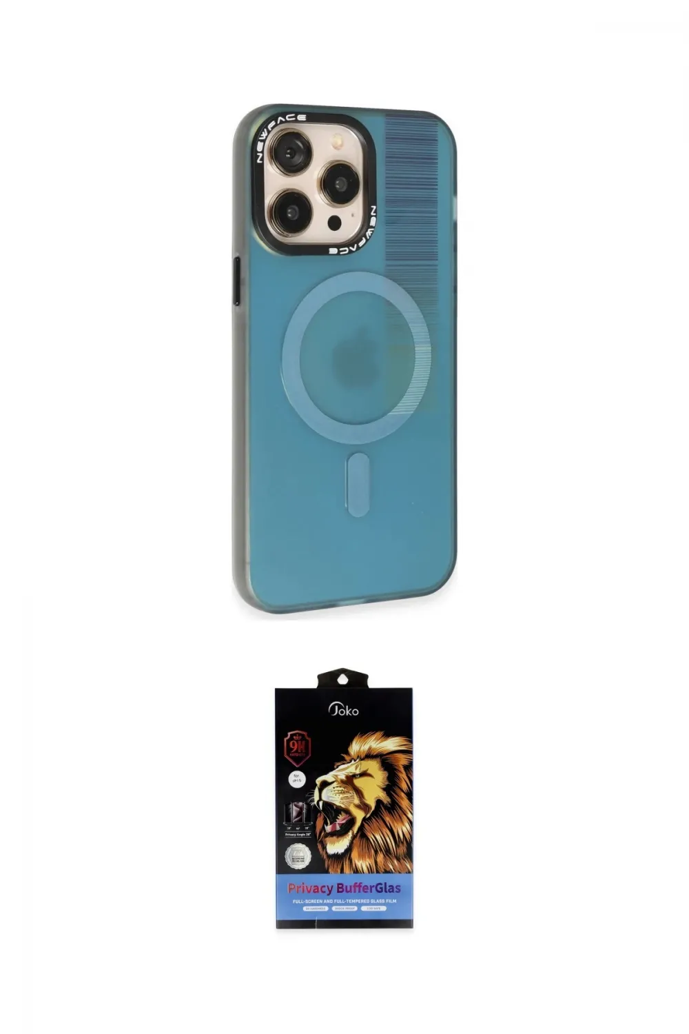 ieg™ iPhone 14 Pro Max Kılıf Siluet Modern Koleksiyonu - Siyah Buffer Hayalet Cam Ekran Koruyucu