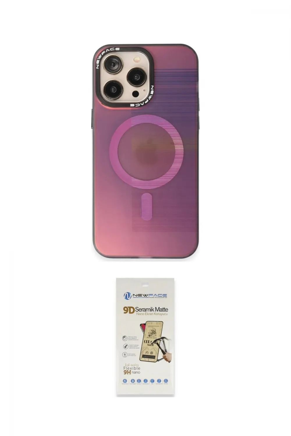 ieg™ iPhone 14 Pro Max Kılıf Siluet Modern Koleksiyonu - Siyah Mat Seramik Nano Ekran Koruyucu