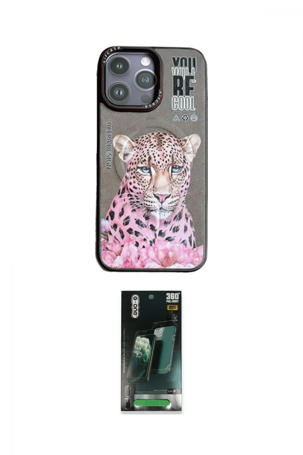 ieg™ iPhone 14 Pro Max Kılıf Siluet Modern Özel Seri - Şeffaf 360 Full Body Arka Koruyucu