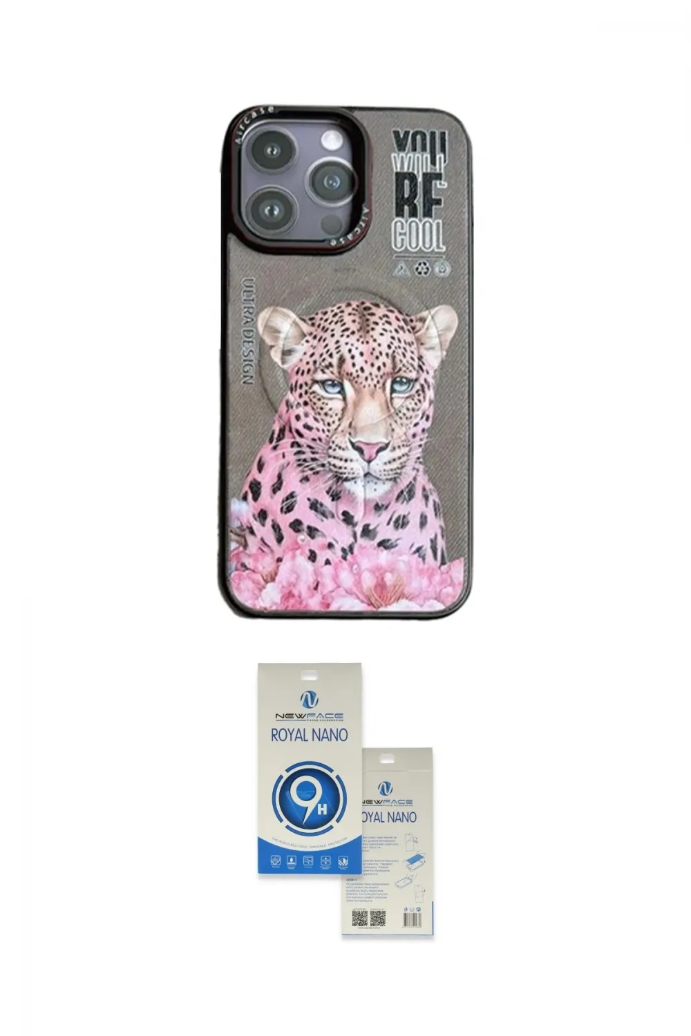 ieg™ iPhone 14 Pro Max Kılıf Siluet Modern Özel Seri - Şeffaf Royal Nano Ekran Koruyucu