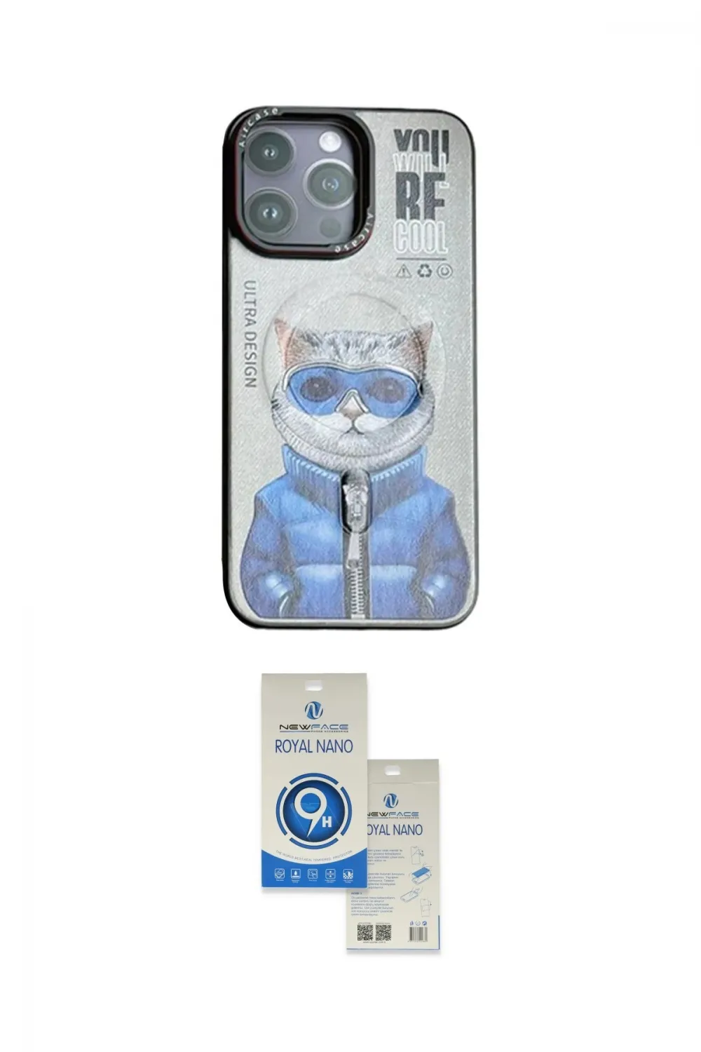 ieg™ iPhone 14 Pro Max Kılıf Siluet Modern Özel Seri - Şeffaf Royal Nano Ekran Koruyucu