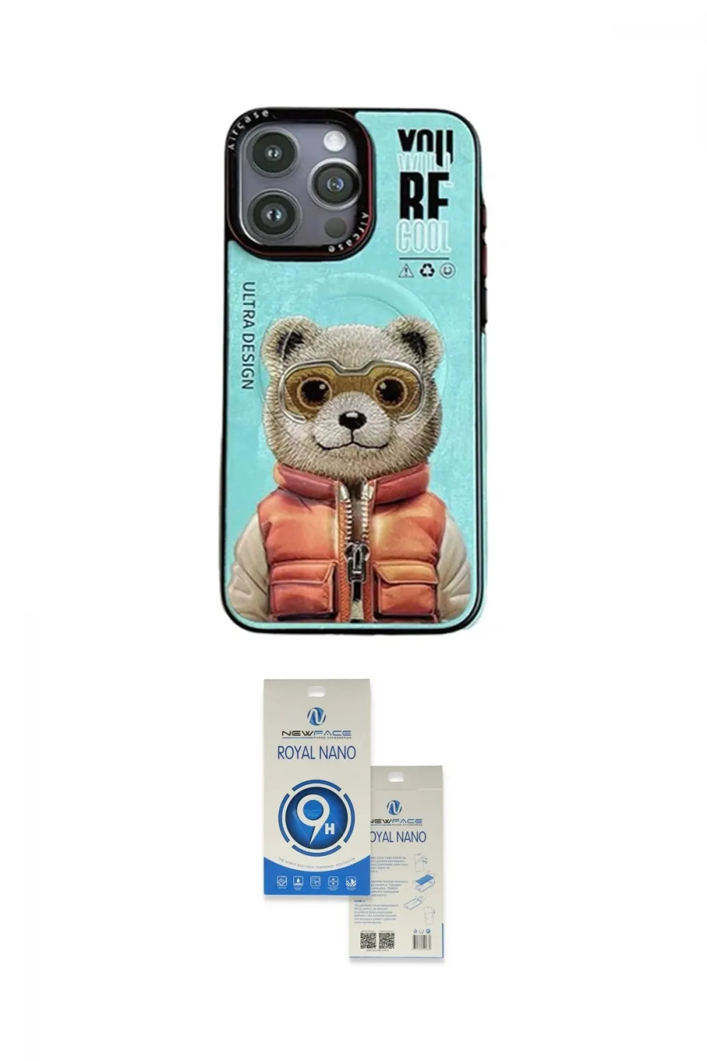 ieg™ iPhone 14 Pro Max Kılıf Siluet Modern Özel Seri - Şeffaf Royal Nano Ekran Koruyucu