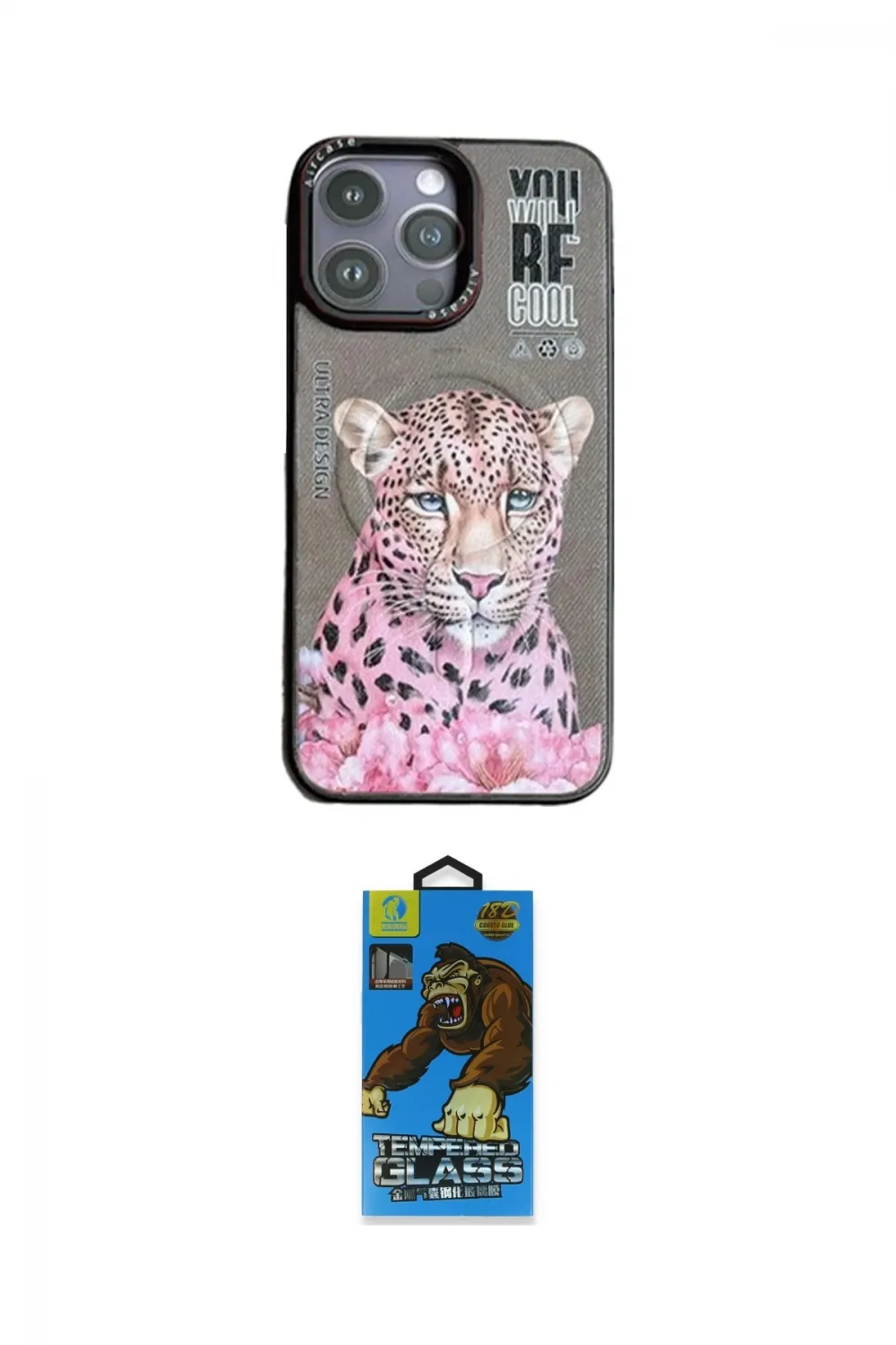 ieg™ iPhone 14 Pro Max Kılıf Siluet Modern Özel Seri - Siyah 18D Cam Ekran Koruyucu