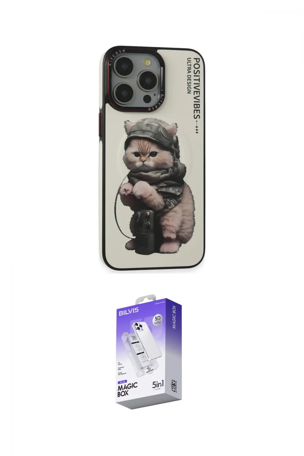 ieg™ iPhone 14 Pro Max Kılıf Siluet Modern Özel Seri - Siyah Bilvis 5in1 3D Magic Cam Ekran Koruyucu