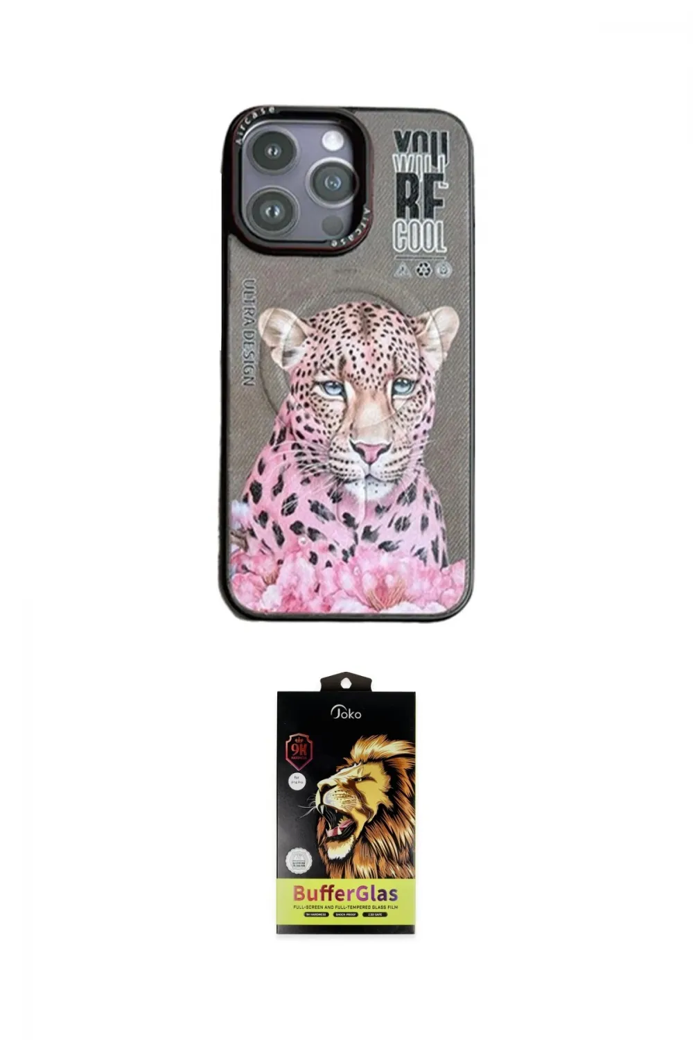 ieg™ iPhone 14 Pro Max Kılıf Siluet Modern Özel Seri - Siyah Buffer Cam Ekran Koruyucu