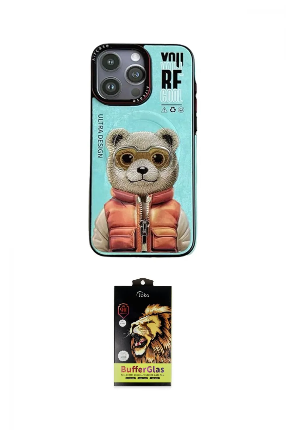 ieg™ iPhone 14 Pro Max Kılıf Siluet Modern Özel Seri - Siyah Buffer Cam Ekran Koruyucu