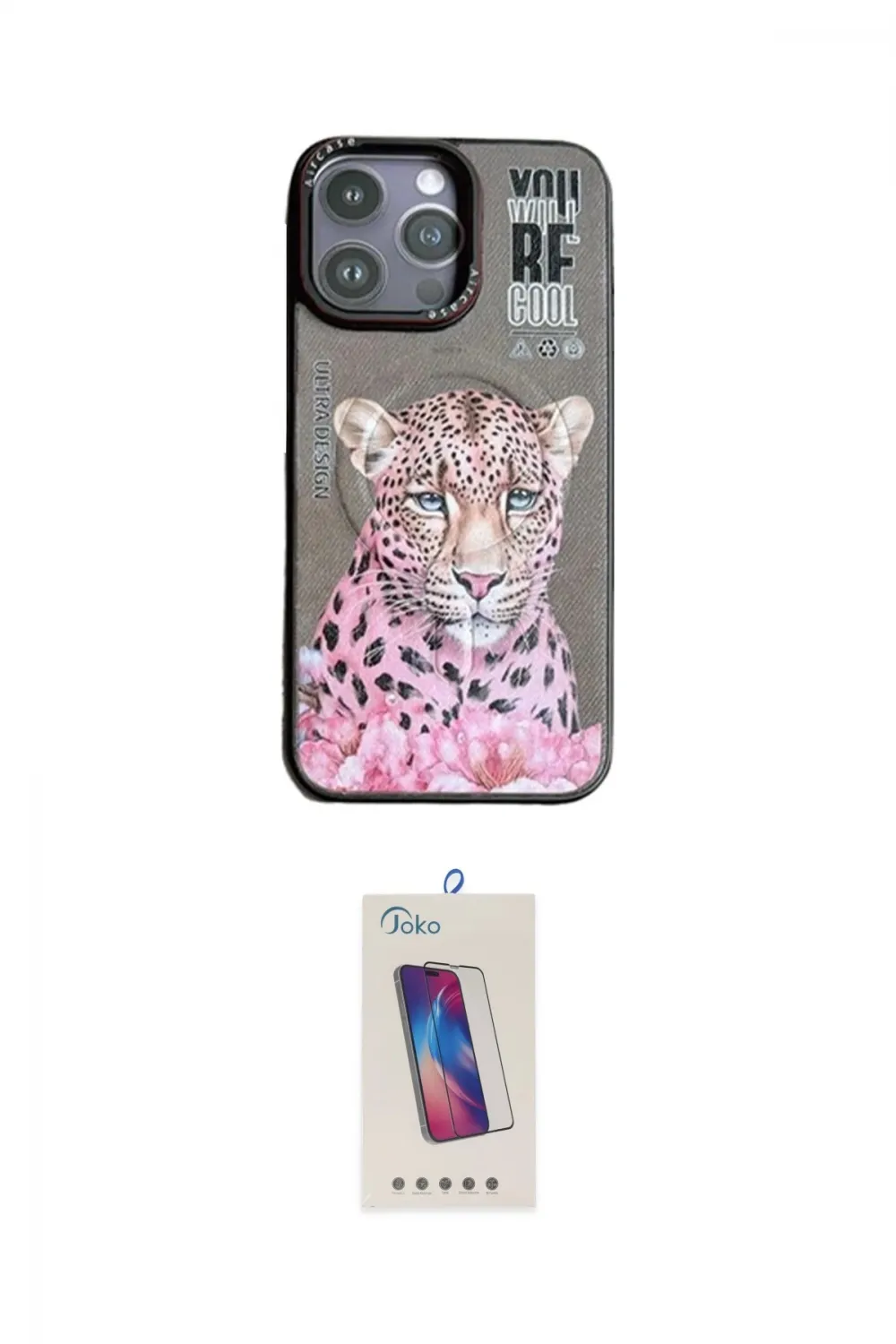 ieg™ iPhone 14 Pro Max Kılıf Siluet Modern Özel Seri - Siyah Joko 5D Cam