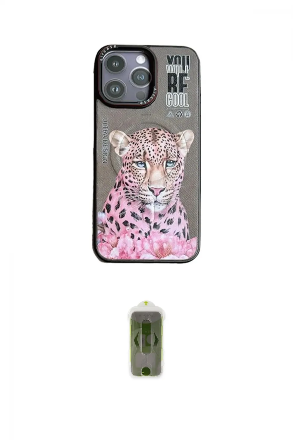 ieg™ iPhone 14 Pro Max Kılıf Siluet Modern Özel Seri - Siyah Joko Magic 5D Hayalet Cam