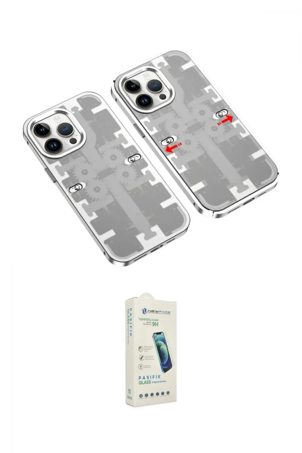 ieg™ iPhone 14 Pro Max Kılıf Ufuk Doku Prime - Şeffaf Pasifik Cam Ekran Koruyucu
