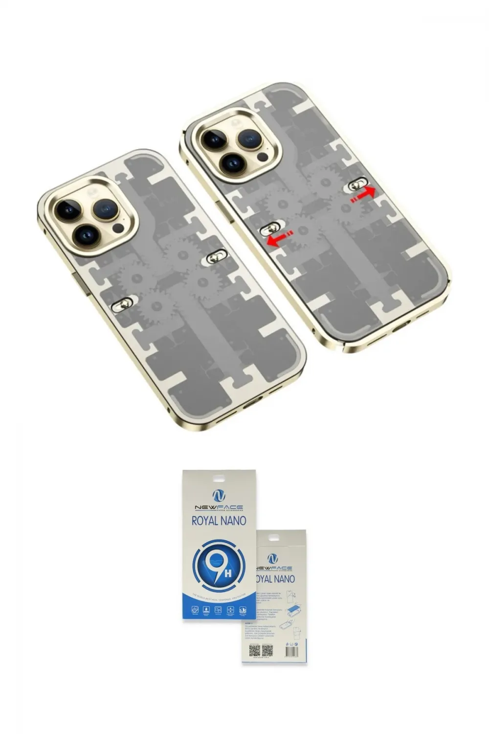ieg™ iPhone 14 Pro Max Kılıf Ufuk Doku Prime - Şeffaf Royal Nano Ekran Koruyucu