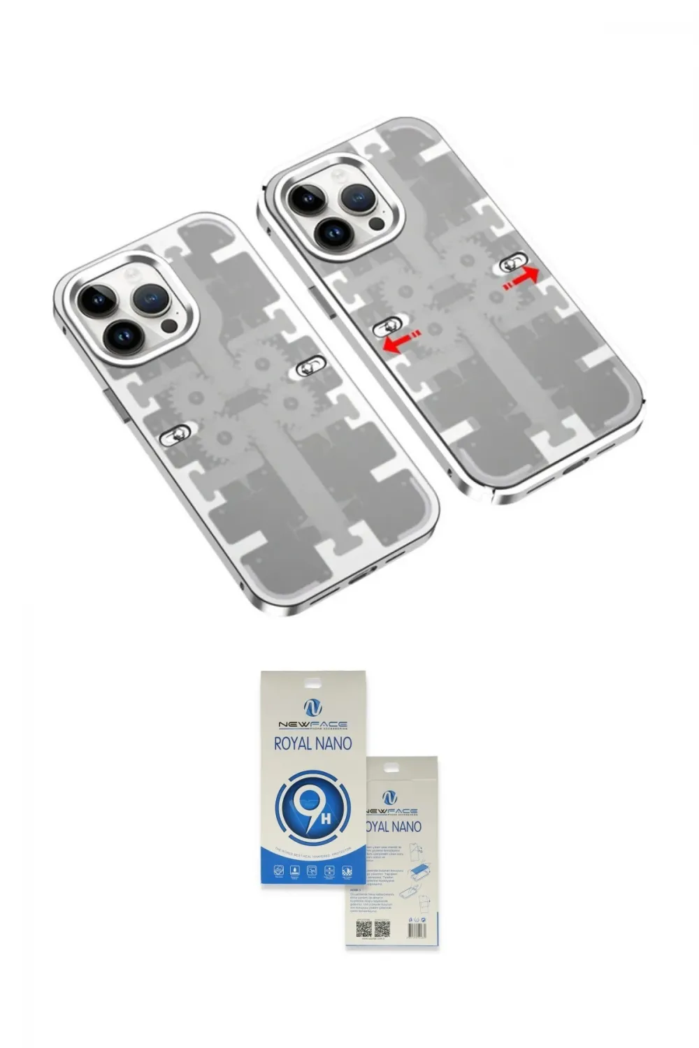 ieg™ iPhone 14 Pro Max Kılıf Ufuk Doku Prime - Şeffaf Royal Nano Ekran Koruyucu