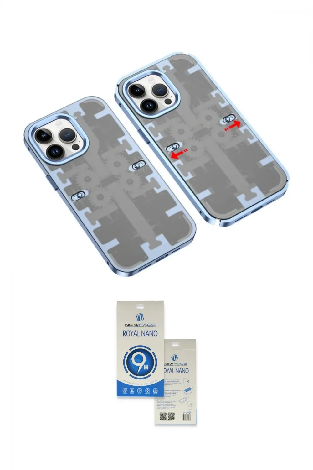 ieg™ iPhone 14 Pro Max Kılıf Ufuk Doku Prime - Şeffaf Royal Nano Ekran Koruyucu
