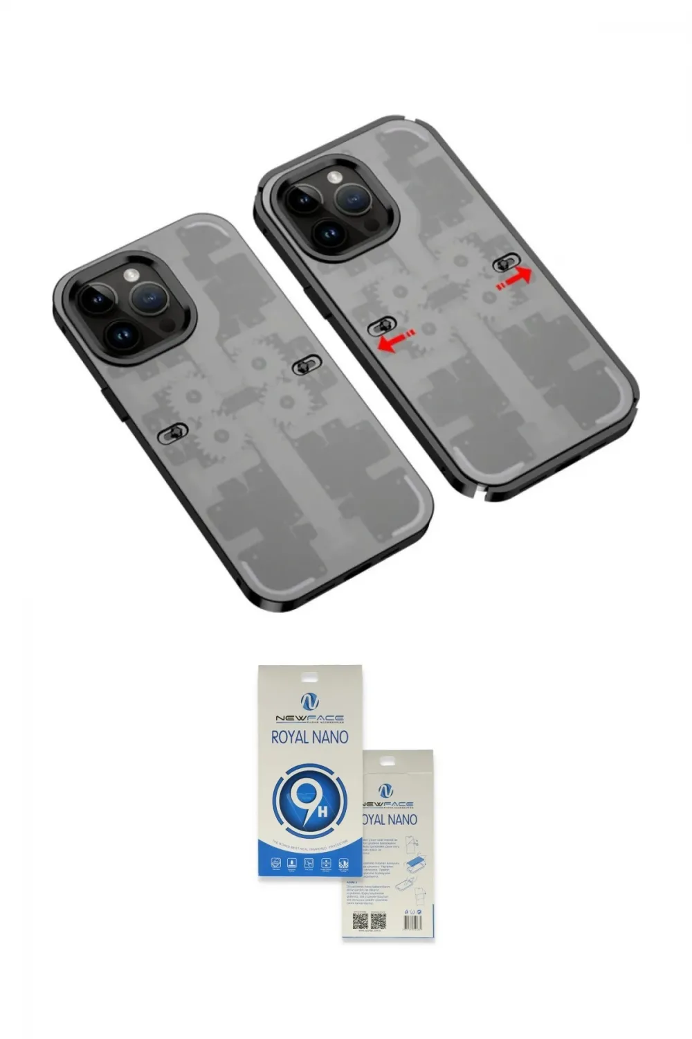ieg™ iPhone 14 Pro Max Kılıf Ufuk Doku Prime - Şeffaf Royal Nano Ekran Koruyucu