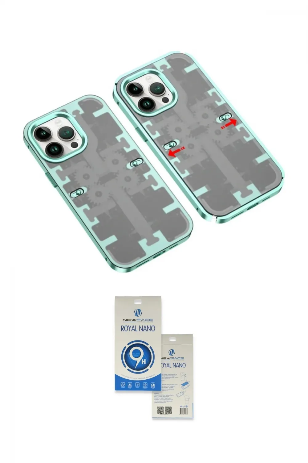 ieg™ iPhone 14 Pro Max Kılıf Ufuk Doku Prime - Şeffaf Royal Nano Ekran Koruyucu